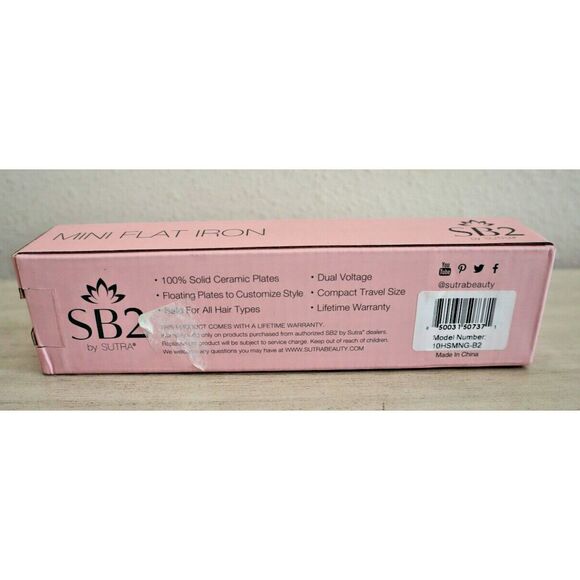 SB2 by Sutra 10HSMNG-B2 - Compact Travel Size - Pink Mini Flat Iron - Picture 3 of 4